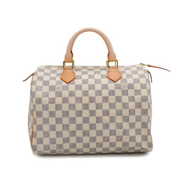 LOUIS VUITTON DAMIER AZUR SPEEDY 30 HAND BAG WHITE N41433 90327302