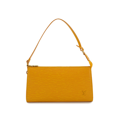 LOUIS VUITTON EPI POCHETTE ACCESSOIRES HAND BAG JAUNE LEATHER M52959 90327303