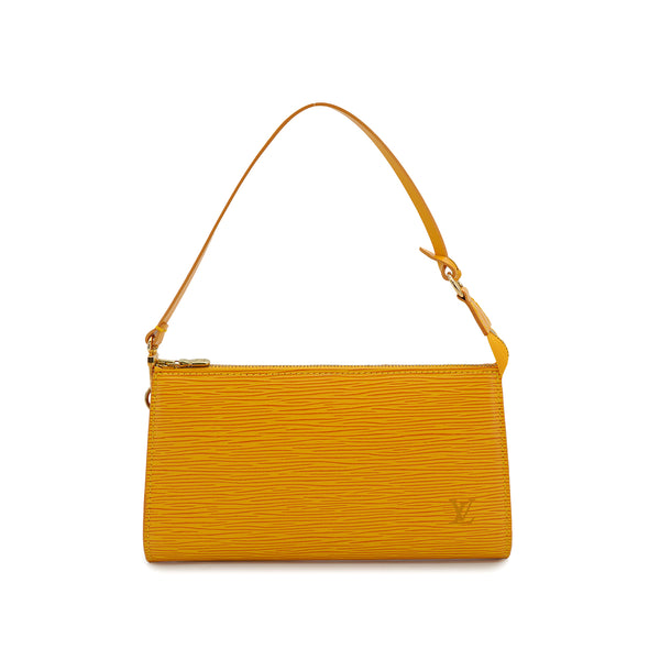 LOUIS VUITTON EPI POCHETTE ACCESSOIRES HAND BAG JAUNE LEATHER M52959 90327303
