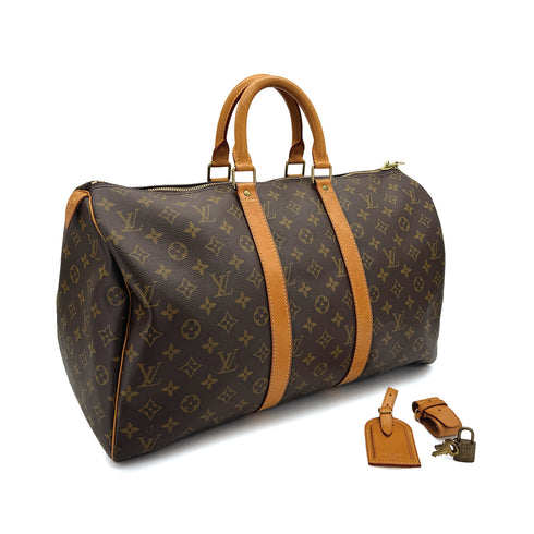 LOUIS VUITTON MONOGRAM KEEPALL 45 LUGGAGE BROWN M41428 90312614