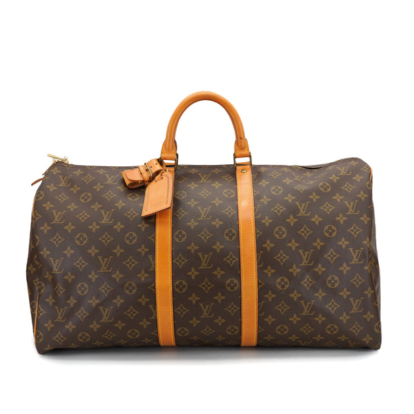 LOUIS VUITTON MONOGRAM KEEPALL 55 LUGGAGE BROWN M41424 90327869