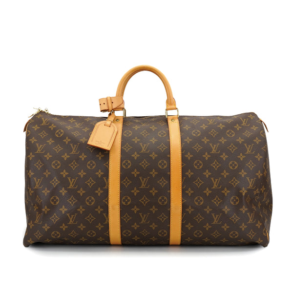 LOUIS VUITTON MONOGRAM KEEPALL 55 LUGGAGE BROWN M41424 90327886