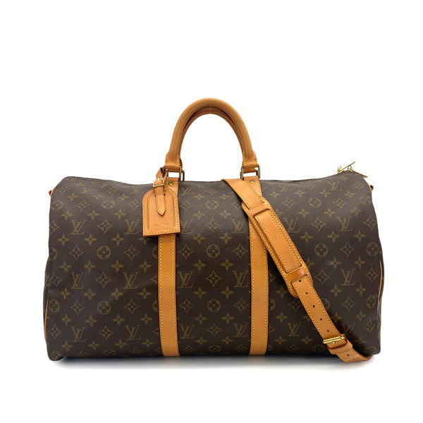 LOUIS VUITTON MONOGRAM KEEPALL BANDOULIERE 50 LUGGAGE BROWN M41416 90313849