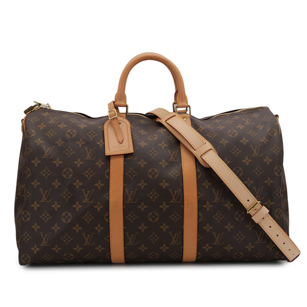 LOUIS VUITTON MONOGRAM KEEPALL BANDOULIERE 50 LUGGAGE BROWN M41416 90325326