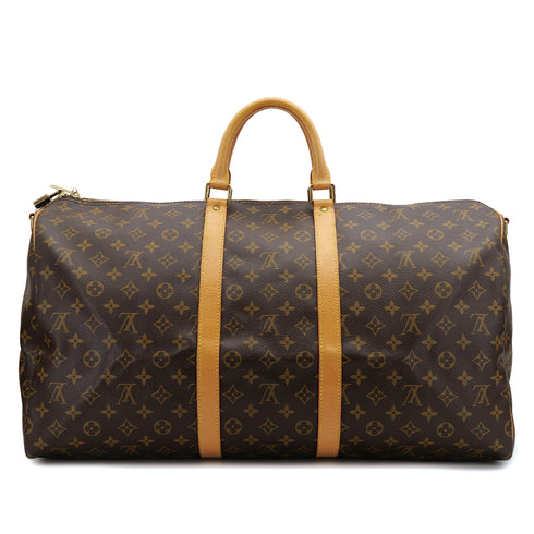 LOUIS VUITTON MONOGRAM KEEPALL BANDOULIERE 55 LUGGAGE BROWN M41414 90312566