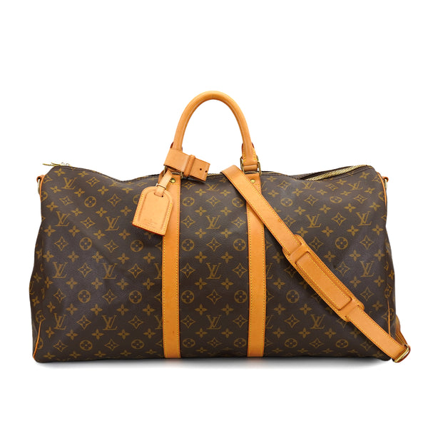 LOUIS VUITTON MONOGRAM KEEPALL BANDOULIERE 55 LUGGAGE BROWN M41414 90327887