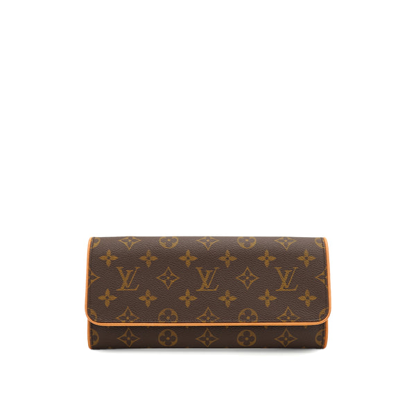 LOUIS VUITTON MONOGRAM POCHETTE TWIN GM SHOULDER BAG BROWN M51852 90328118