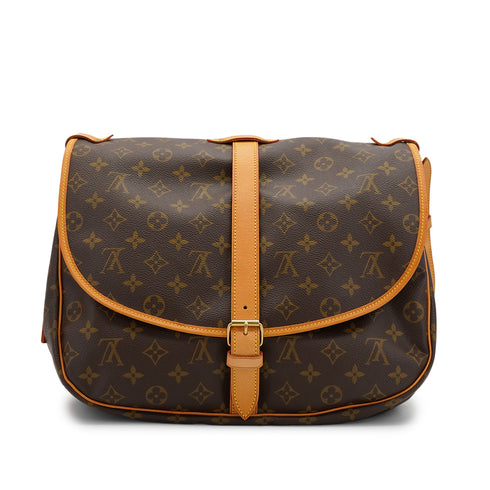LOUIS VUITTON MONOGRAM SAMUR 35 SHOULDER BAG BROWN M42254 90330704