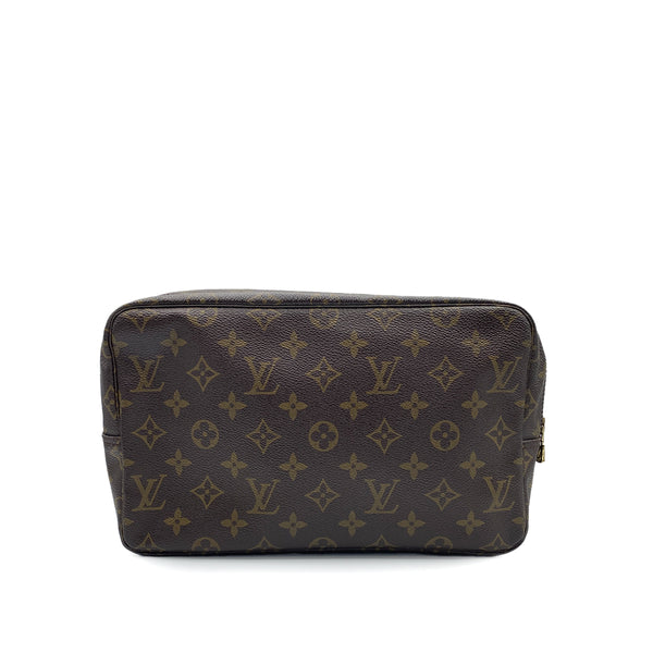 LOUIS VUITTON MONOGRAM TROUSSE TOILETTE 28 CLUTCH BAG BROWN M47522 90312572