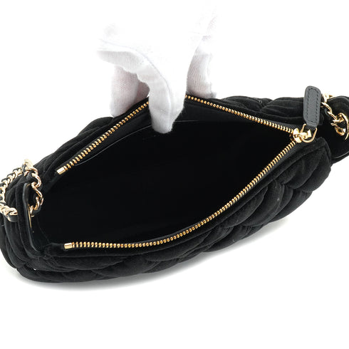 CHANEL MATELASSE RHINESTONE CHAIN SHOULDER BAG BLACK VELOR 90332583