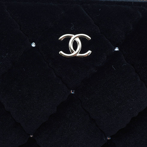 CHANEL MATELASSE RHINESTONE CHAIN SHOULDER BAG BLACK VELOR 90332583