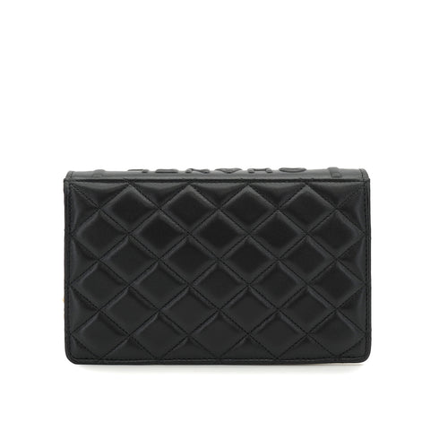 CHANEL MATELASSE BOOK MOTIF CHAIN SHOULDER BAG BLACK WHITE LAMB SKIN GOLD HARDWARE 90334501