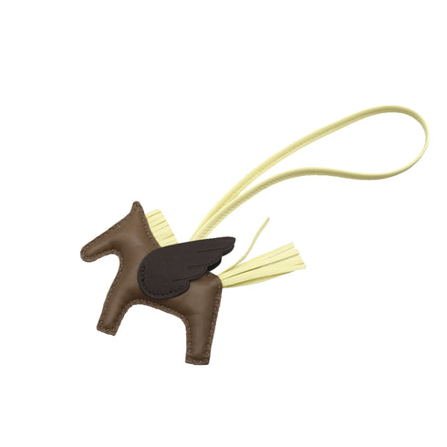 HERMES BAG CHARM RODEO PEGASUS PM ETOUPE ROUGE SELLIER JAUNE MILTON AGNEAU MILO 2024 W STAMP 90337667