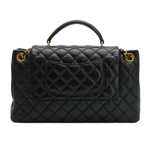 CHANEL MATELASSE CHAIN HAND SHOULDER BAG BLACK CAVIAR LAMB SKIN GOLD HARDWARE 90334268
