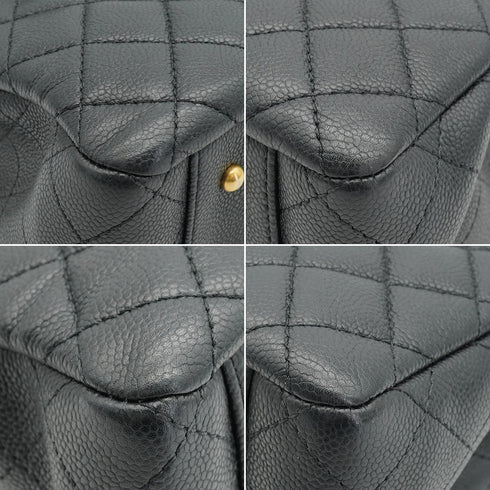 CHANEL MATELASSE CHAIN HAND SHOULDER BAG BLACK CAVIAR LAMB SKIN GOLD HARDWARE 90334268