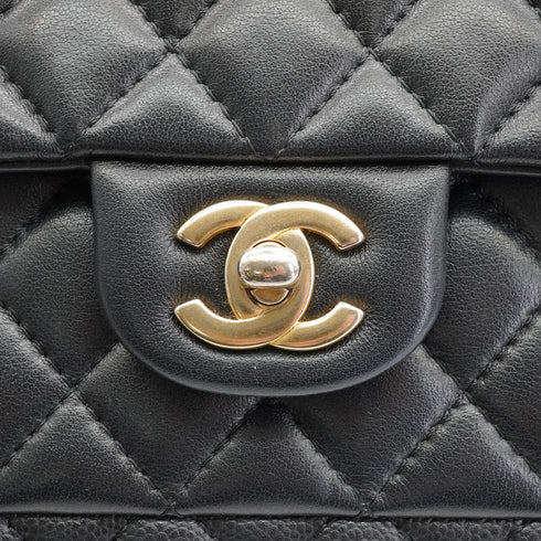 CHANEL MATELASSE CHAIN HAND SHOULDER BAG BLACK CAVIAR LAMB SKIN GOLD HARDWARE 90334268