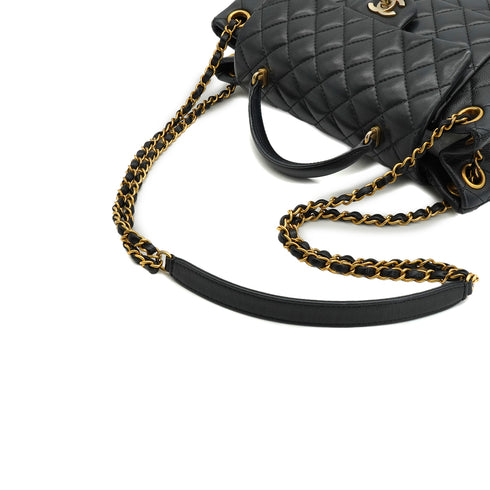 CHANEL MATELASSE CHAIN HAND SHOULDER BAG BLACK CAVIAR LAMB SKIN GOLD HARDWARE 90334268