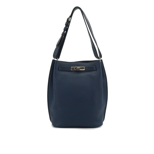 HERMES SO KELLY 22 BLUE ROY TOGO SHOULDER BAG 2008 SQUARE L PALLADIUM HARDWARE 90332568