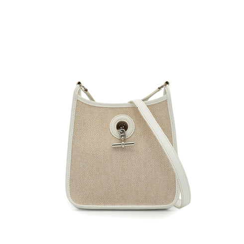 HERMES VESPA TPM WHITE TOILE H VEAU EPSOM SHOULDER BAG 2001 SQUARE H PALLADIU MHARDWARE 90343014