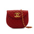 VINTAGE CHANEL MATELASSE CHAIN SHOULDER BAG RED LAMB SKIN GOLD HARDWARE 90335145