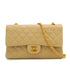 VINTAGE CHANEL CLASSIC FLAP MEDIUM CHAIN SHOULDER BAG BEIGE LAMB SKIN GOLD HARDWARE 90338305