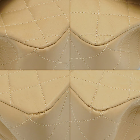VINTAGE CHANEL CLASSIC FLAP MEDIUM CHAIN SHOULDER BAG BEIGE LAMB SKIN GOLD HARDWARE 90338305