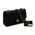 VINTAGE CHANEL CLASSIC FLAP MEDIUM CHAIN SHOULDER BAG BLACK LAMB SKIN GOLD HARDWARE 90340166