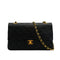 VINTAGE CHANEL CLASSIC FLAP MEDIUM CHAIN SHOULDER BAG BLACK LAMB SKIN GOLD HARDWARE 90340166