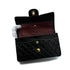 VINTAGE CHANEL CLASSIC FLAP SMALL CHAIN SHOULDER BAG BLACK LAMB SKIN GOLD HARDWARE 90316881