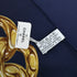 VINTAGE CHANEL COCOMARK CAMELLIA GOLD CHAIN SCARF BLUE SILK 90312625