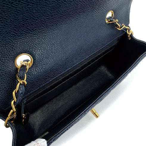 VINTAGE CHANEL DIANA SMALL CHAIN SHOULDER BAG NAVY CAVIAR SKIN GOLD HARDWARE 90311052 - PURPOSE