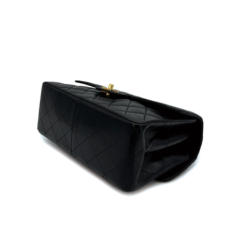 VINTAGE CHANEL DOUBLE FACE CHAIN SHOULDER BAG BLACK LAMB SKIN GOLD HARDWARE 90310315 - PURPOSE