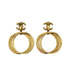 VINTAGE CHANEL EARRINGS CIRCLE COCOMARK GOLD ACCESSORY 90312690