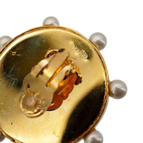 VINTAGE CHANEL EARRINGS FAUX PEARL ROUND ACCESSORY 90335769