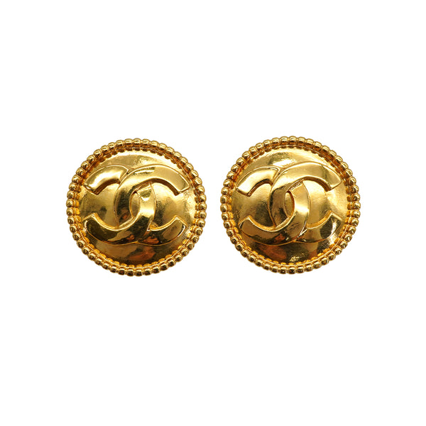 VINTAGE CHANEL EARRINGS ROUND COCOMARK ACCESSORY 96A 90334997