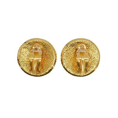 VINTAGE CHANEL EARRINGS ROUND COCOMARK ACCESSORY 96A 90334997