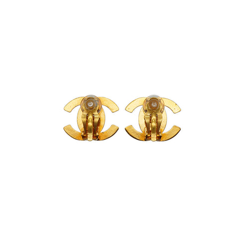 VINTAGE CHANEL EARRINGS TURN LOCK GOLD ACCESSORY 95A 90334183