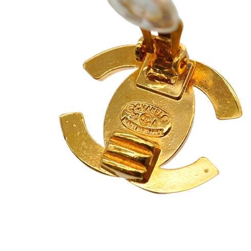 VINTAGE CHANEL EARRINGS TURN LOCK GOLD ACCESSORY 95A 90334183