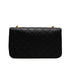 VINTAGE CHANEL FULL FLAP CHAIN SHUOLDER BAG BLACK LAMB SKIN GOLD HARDWARE 90341875