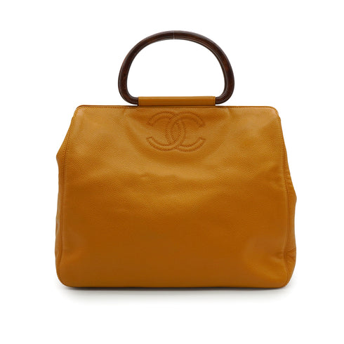 VINTAGE CHANEL COCOMARK HAND BAG ORENGE CAVIAR SKIN 90344571