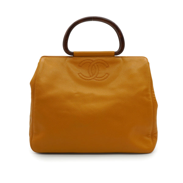VINTAGE CHANEL COCOMARK HAND BAG ORENGE CAVIAR SKIN 90344571