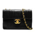 VINTAGE CHANEL MADEMOISELLE CHAIN SHOULDER BAG BLACK LAMB SKIN GOLD HARDWARE 90335601