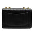 VINTAGE CHANEL MADEMOISELLE CHAIN SHOULDER BAG BLACK LAMB SKIN GOLD HARDWARE 90335601