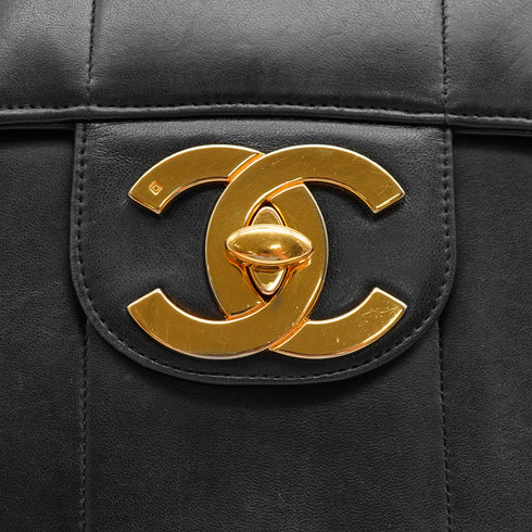 VINTAGE CHANEL MADEMOISELLE CHAIN SHOULDER BAG BLACK LAMB SKIN GOLD HARDWARE 90335601