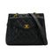 VINTAGE CHANEL MATELASSE CHAIN SHOULDER BAG BLACK CAVIAR SKIN GOLD HARDWARE 90332384
