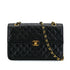 VINTAGE CHANEL MATELASSE CHAIN SHOULDER BAG BLACK LAMB SKIN GOLD HARDWARE 90317008