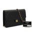 VINTAGE CHANEL MATELASSE CHAIN SHOULDER BAG BLACK LAMB SKIN GOLD HARDWARE 90335309
