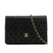 VINTAGE CHANEL MATELASSE CHAIN SHOULDER BAG BLACK LAMB SKIN GOLD HARDWARE 90335309