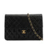 VINTAGE CHANEL MATELASSE CHAIN SHOULDER BAG BLACK LAMB SKIN GOLD HARDWARE 90335309