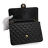 VINTAGE CHANEL MATELASSE CHAIN SHOULDER BAG BLACK LAMB SKIN GOLD HARDWARE 90335309